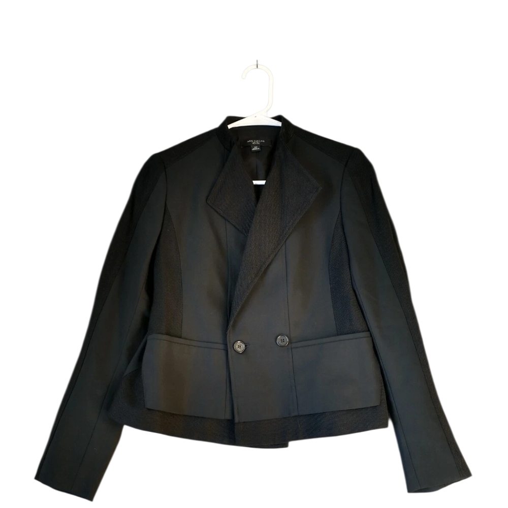Ann Taylor Petite Black Double Breasted Blazer career Office business